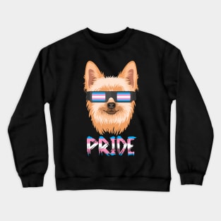 Yorkie Transgender Flag Lgbt Crewneck Sweatshirt